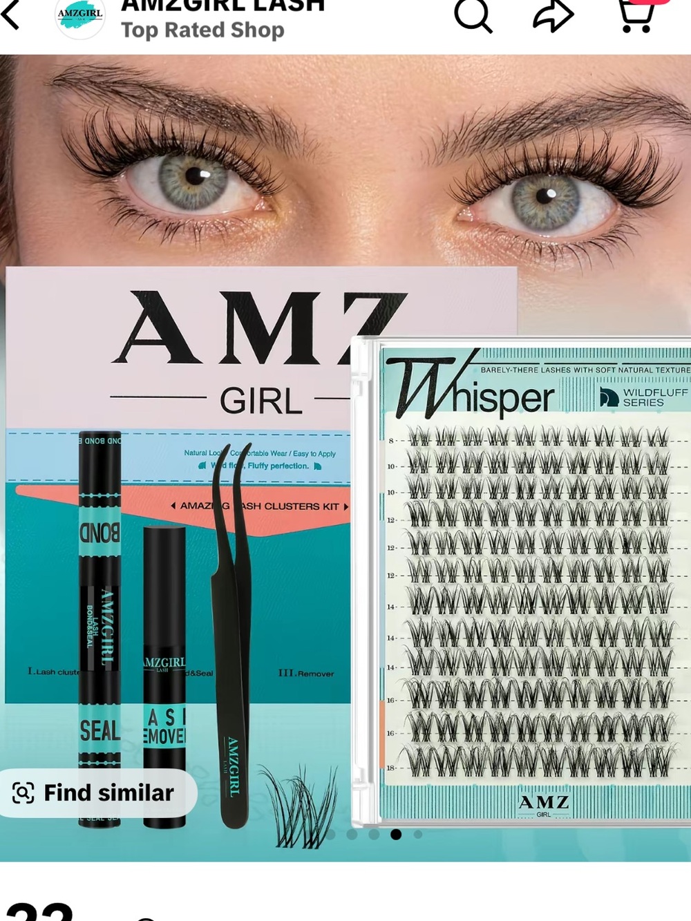 AMZ GIRL Lash Clusters Kit in whisper lashes set beauty